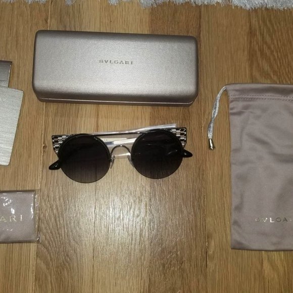 New 🌹Bulgari Women's GOLD🍬 Cat Eye Sunglasses - Picture 3 of 8